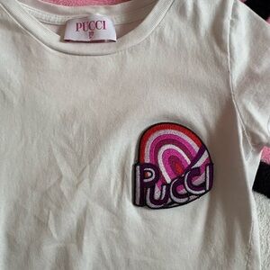 Emilio Pucci Kids Tee with Pink and Purple Logo